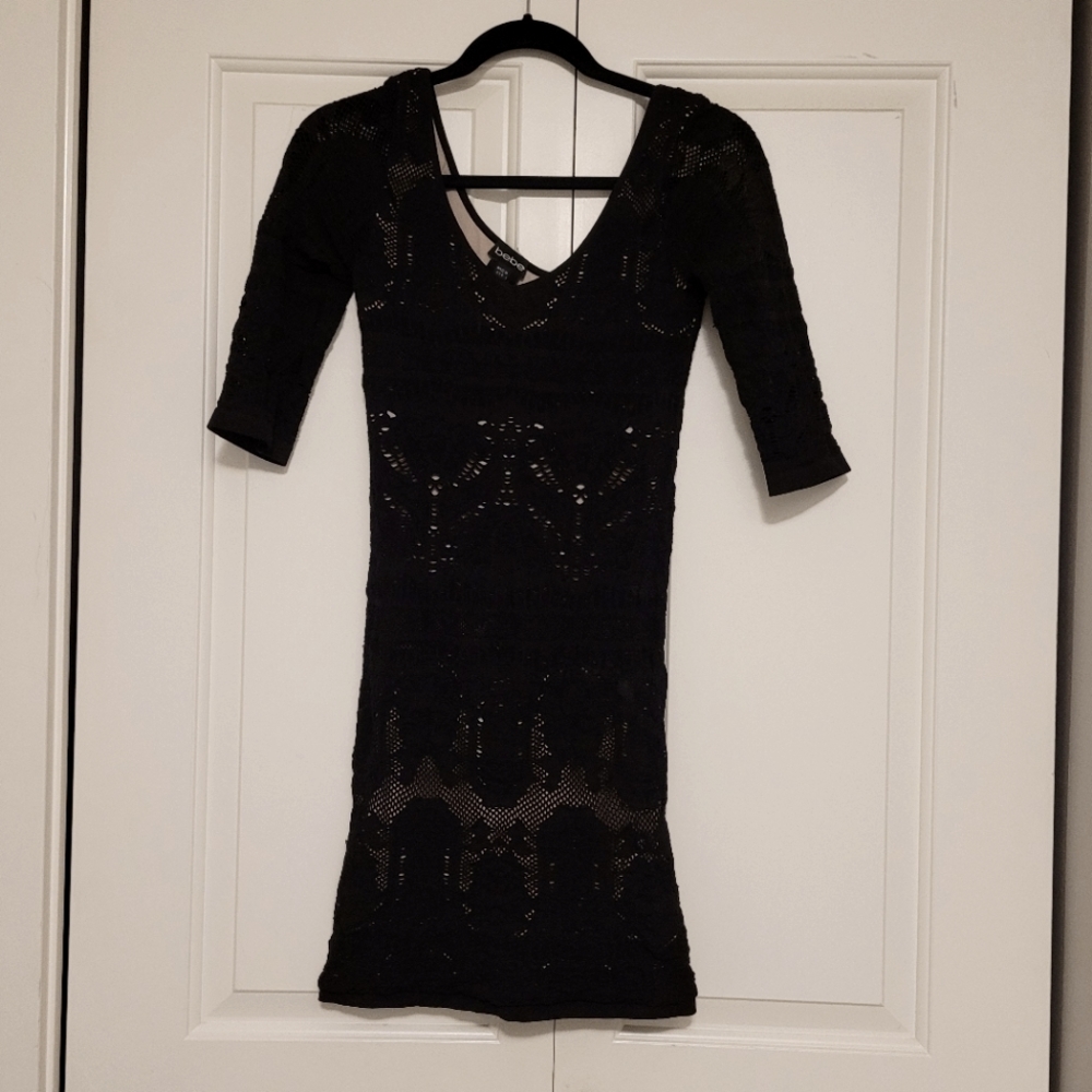 bebe Black bodycon mini dress size M/L